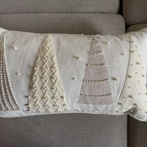 cupcakes & cashmere Cream and Tan Holiday Pillow